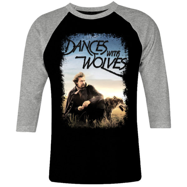 6 I 379 Dance with Wolves Christophe Lambert raglan t shirt 3 4 cult movie film serie retro vintage tshirts shirt t shirts for men cotton design handmade logo new