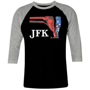 6 I 390 JFK raglan t shirt 3 4 cult movie film serie retro vintage tshirts shirt t shirts for men cotton design handmade logo new