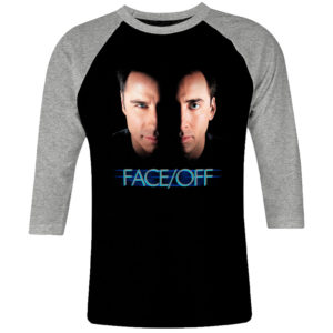 6 I 399 Face Off Nicolas Cage John Travolta raglan t shirt 3 4 cult movie film serie retro vintage tshirts shirt t shirts for men cotton design handmade logo new