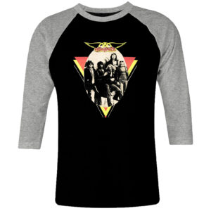 1 I 008 Aerosmith Bad Boys from Boston raglan t shirt 3 4 sleeve rock band metal retro punk vintage concert cotton design handmade logo new