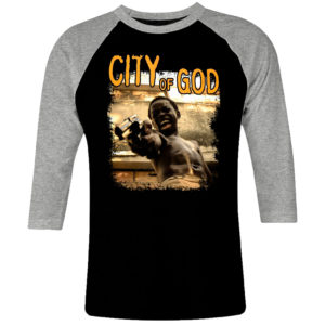 6 I 057 City of God Cidade de Deus Favela raglan t shirt 3 4 cult movie film serie retro vintage tshirts shirt t shirts for men cotton design handmade logo new