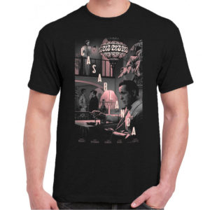 6CP A 008 CASABLANCA t shirt Bogart Bergman cult movie film serie retro vintage tshirts shirt t shirts for men cotton design handmade logo new