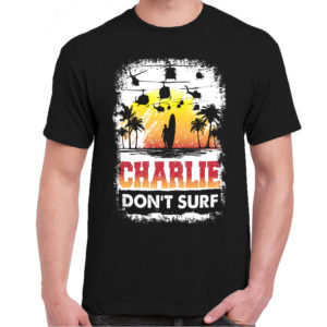 6CP A 039 CHARLIE DON T SURF t shirt funny cult movie film serie retro vintage tshirts shirt t shirts for men cotton design handmade logo new