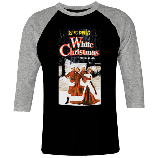6CP I 024 WHITE CHRISTMAS raglan t shirt 3 4 sleeve 1954 cult movie film serie retro vintage tshirts shirt t shirts for men cotton design handmade logo new