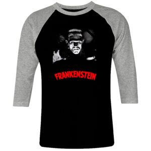 6CP I 042 Frankenstein 1931 raglan t shirt 3 4 sleeve cult movie film serie retro vintage tshirts shirt t shirts for men cotton design handmade logo new