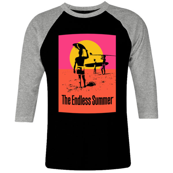 6CP I 063 The Endless Summer raglan t shirt 3 4 sleeve cult movie film serie retro vintage tshirts shirt t shirts for men cotton design handmade logo new