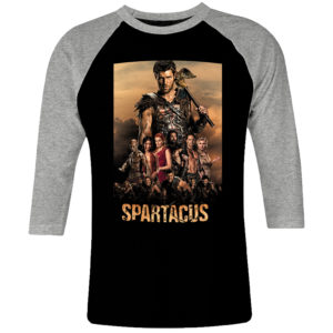 6CP I 072 SPARTACUS raglan t shirt 3 4 sleeve cult movie film serie retro vintage tshirts shirt t shirts for men cotton design handmade logo new