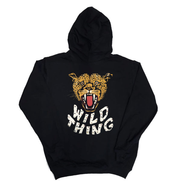 1 P 071 The Wild Thing leopard logo hoodie long sleeve sweatshirt hood print custom personalization rock punk metal band metal retro vintage concert cotton handmade new
