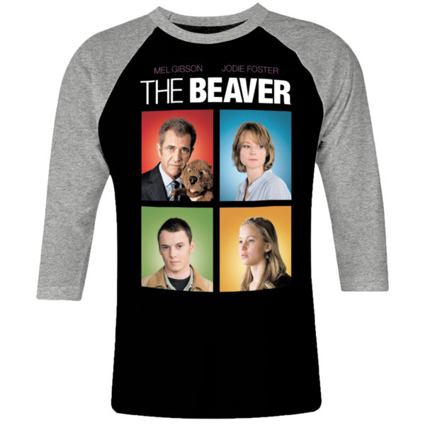 6CP I 088 The Beaver raglan t shirt 3 4 sleeve Mel Gibson Jodie Foster cult movie film serie retro vintage tshirts shirt t shirts for men cotton design handmade logo new